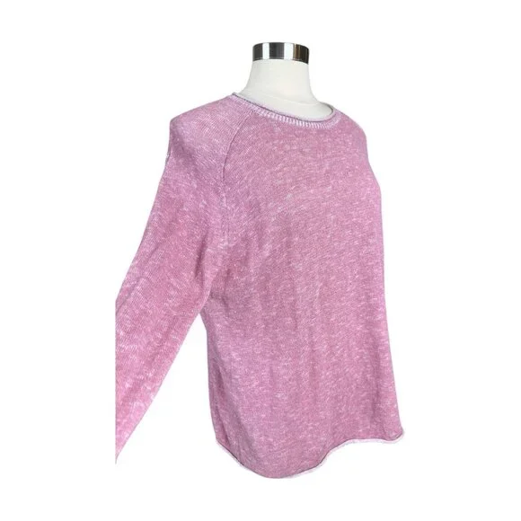Eileen Fisher Sweater Women Medium M Organic Cotton & Linen Pink boho Lagenlook - Picture 5 of 14